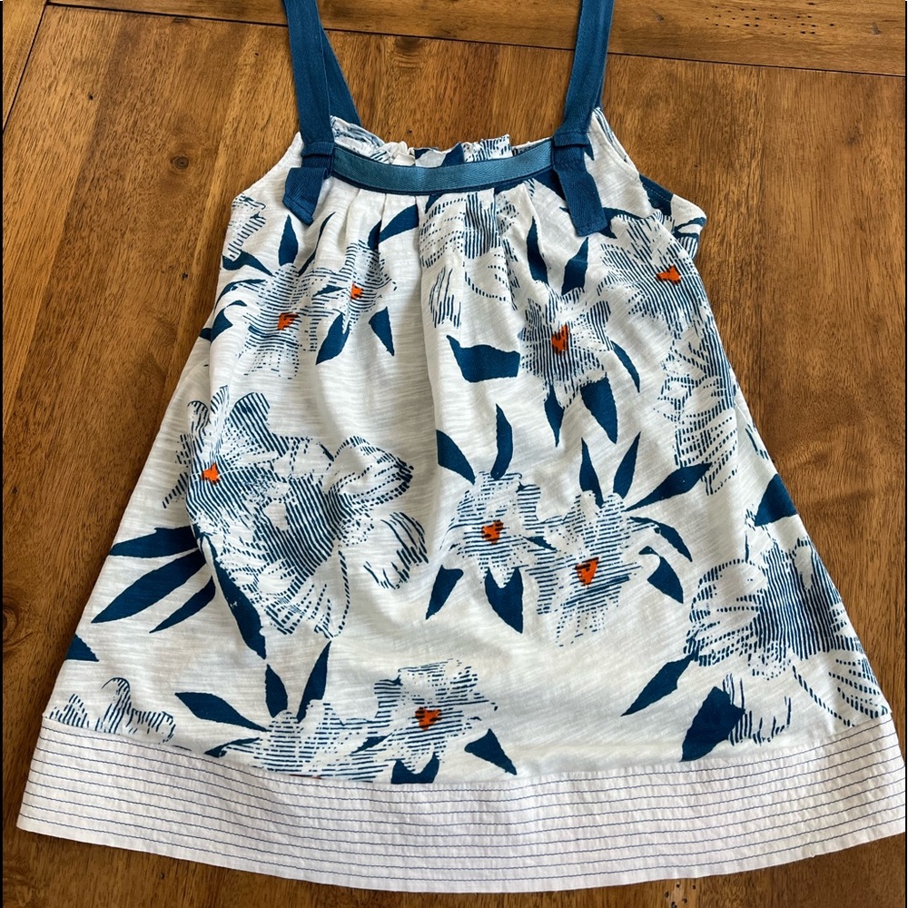 ANTHROPOLOGIE C Keer Cream, Teal & Orange floral print tank top Size S